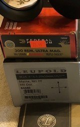 REMINGTON 300 ULTRA MAG MDL 700 BDL LEFT HAND EXCELLENT CONDITION PAIRED WITH
LEUPOLD 64660 MK. 4 ER/T M1 FRONT FOCAL RIFLECSOPE 6.5x-20x, 50mm OBJ. - 10 of 15