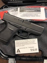 Glock 43 9 MM with Factory AmeriGlo Orange Front Iron Sight - TALO Version - 1 of 4