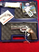 Colt Python Polished Stainless 357 Magnum with 4.25 inch vented rib barrel - New in Box - New Model for 2020 - 1 of 3