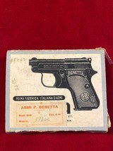 Beretta 950 Pistol in 6.35mm (25 ACP) *** Excellent condition ** Early production ** Made on January 23,1953 - 8 of 11