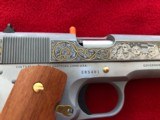 Colt 1911 Spirit of America Edition -- 1 if 500 -- TALO Limited Edition -- 45 ACP Stainless Steel Engraved and Gold Inlaid - 4 of 10