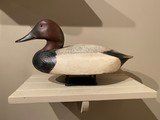 Canvasback drake duck decoy, Ken Anger, Dunnville, Ontario, - 1 of 3