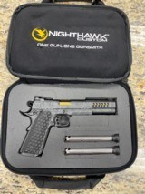 NEW Nighthawk Boardroom Chairman 9mm Long Slide DLC finish Gold Titanium Nitride Crowned Barrel G10 IOS Shadow Camo - 1 of 18