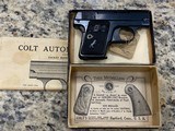 Colt 1908 25 acp Hammerless pocket pistol 1922 manufacture date Rimless Smokeless - 1 of 14