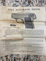 Colt 1908 25 acp Hammerless pocket pistol 1922 manufacture date Rimless Smokeless - 11 of 14