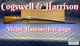 Cogswell Harrison Victor hammerless 20 gauge side by side shotgun
1881 pre 1898 Engraved Damascus Ex Hozier - 1 of 25