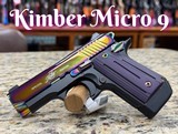 NIB Kimber Micro 9 Aurora Purple Semi Auto Pistol G10 grips - 1 of 5