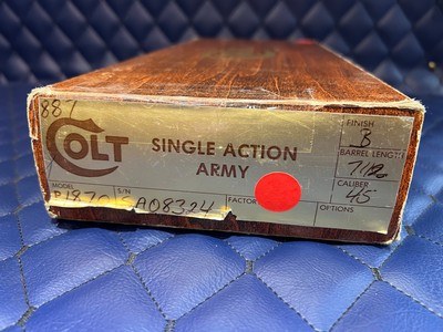Unfired Very Good Condition 3rd Gen Colt Single Action Army .45colt, 7.5