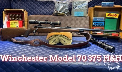 Winchester Model 70 Supergrade375 H&H Pre 64 African Big Game Rifle MFG 1955 and Good Mojo! - Image 1 of 25