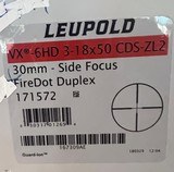 LeupoldVX-6HD 3-18x50 CDS-ZL2 Side Focus Illum. FireDot Duplex Used in Box - 3 of 4