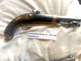 Three French Navy Percussion Pistols Two
Model 37 60 Cal
One Model 1822T bis 69 Cal - 2 of 4