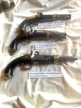 Three French Navy Percussion Pistols Two
Model 37 60 Cal
One Model 1822T bis 69 Cal - 1 of 4