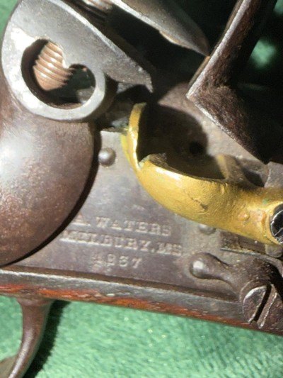 ASA Waters U.S. Model 1836 Single-Shot Flintlock Pistol manufactured by Asa Waters in 1837 still in its original flintlock configuration - Image 11 of 14