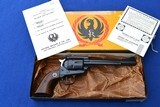 Nice 1958 Old Model Ruger Blackhawk 44 Mag Flat Top 3 Screw, Box, Papers - 2 of 15