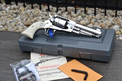 Rare Gloss Stainless Ruger Old Army 5.5 Inch Barrel Fixed Sight 45