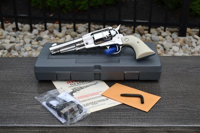 Rare Gloss Stainless Ruger Old Army 5.5 Inch Barrel Fixed Sight 45 - Image 5 of 13