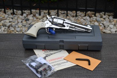 Rare Gloss Stainless Ruger Old Army 5.5 Inch Barrel Fixed Sight 45 - Image 2 of 13