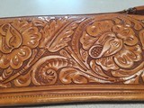 KING RANCH, TEXAS - SADDLE SHOP - CUSTOM FLORAL CARVED GUN CASE WITH KING RANCH HISTORY i.e. BOB KLEBERG & LEROY G. DENMAN - 16 of 20