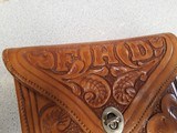 KING RANCH, TEXAS - SADDLE SHOP - CUSTOM FLORAL CARVED GUN CASE WITH KING RANCH HISTORY i.e. BOB KLEBERG & LEROY G. DENMAN - 4 of 20