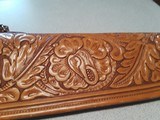 KING RANCH, TEXAS - SADDLE SHOP - CUSTOM FLORAL CARVED GUN CASE WITH KING RANCH HISTORY i.e. BOB KLEBERG & LEROY G. DENMAN - 18 of 20