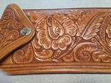 KING RANCH, TEXAS - SADDLE SHOP - CUSTOM FLORAL CARVED GUN CASE WITH KING RANCH HISTORY i.e. BOB KLEBERG & LEROY G. DENMAN