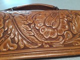 KING RANCH, TEXAS - SADDLE SHOP - CUSTOM FLORAL CARVED GUN CASE WITH KING RANCH HISTORY i.e. BOB KLEBERG & LEROY G. DENMAN - 17 of 20