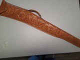 KING RANCH, TEXAS - SADDLE SHOP - CUSTOM FLORAL CARVED GUN CASE WITH KING RANCH HISTORY i.e. BOB KLEBERG & LEROY G. DENMAN - 2 of 20