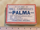 Sealed Box Frankfort Arsenal 1930 Palma Match .30 Ball Cartridges - 1 of 6