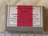 Sealed St.Louis Ordinance Plant .30 M2 Alternative Ball Cartridges - 1 of 3