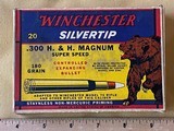 Rare Full Winchester "Grizzly Box" Silvertip .300 H&H Magnum Super Speed - 1 of 6