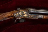 EXCLUSIVE TRUE PAIR JOHN WILKES EXHIBITION QUALITY SIDELOCK 10 BORE SHOTGUNS, GOLD ENGRAVED BY RENOWNED MASTER KEN HUNT. - 7 of 15