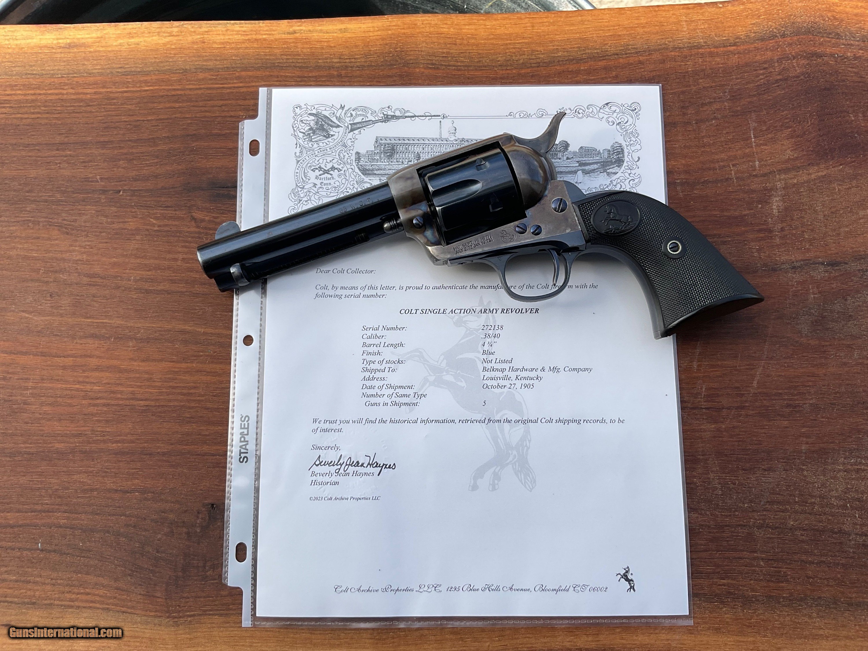 トイガン COLT SINGLE ACTION CIVIRIAN 4 3/4 Colt 1st Gen Single Action Army 4 3/4″ SAA .45 Revolver, MFD