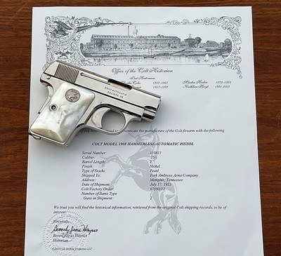 Colt Vest Pocket Prewar Factory Nickel/Pearl .25 ACP