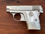 Colt Vest Pocket Prewar Factory Nickel/Pearl .25 ACP - 7 of 15