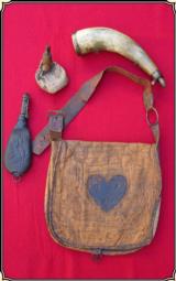 Original antique hunting pouch and powder horn
- 1 of 13