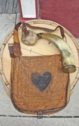 Original antique hunting pouch and powder horn
- 2 of 13