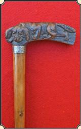 Expertly carved Water Spaniel walking stick.
- 1 of 5