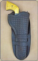 Antique Basket weave double loop holster for Colt 5 1/2 inchRJT# 3494 -$180.00 - 1 of 4