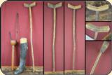 Civil War hand carved soldier's Crutch, Peg Leg and one Boot ca. 1860's - 2 of 4