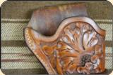 Holster - Lawrence Right hand holster for Colt Single Action 4 3/4 inch barrel floral carved - 5 of 9