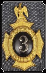 Massachusetts Volunteer Militia 3 Shako Insignia - 1 of 2