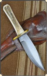 Stag handled Custom handmade Bowie Knife. - 1 of 13