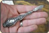 Antique Art Nouveau sterling silver ink removal scarper tool - 7 of 8