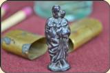 Small Civil War era soldier's pocket religious saint, statue in brass case - 2 of 9