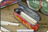 Antique Match Safe, a miniature Prince Albert Tobacco can . This is a very old match safe. The top is hinged and is tight. The bottom has the PRINCE A - 3 of 7