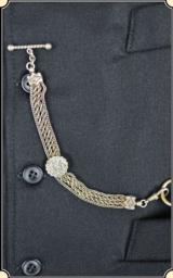 STERLING SILVER Watch chain with STERLING SLIDER - 1 of 8