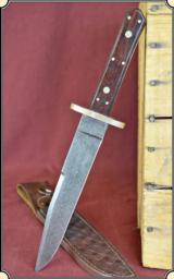 Classic damascus bowie knife. - 1 of 13