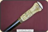 Bone and Ivory folk art cane - 2 of 10