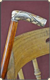 Ivory and silver art nouveau cane - 1 of 11
