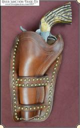 Cheyenne Holster with antiqued brass spots for 4 3/4 - 5 1/2 inch barrel - 1 of 8